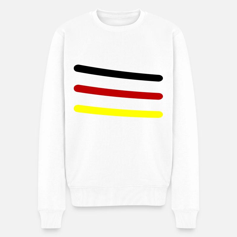 Deutschland Linie - Männer Premium Bio Pullover - Weiß