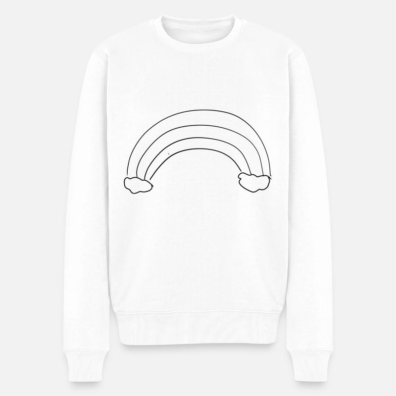 Nuages d’icônes arc-en-ciel - Pull Premium bio Homme - blanc