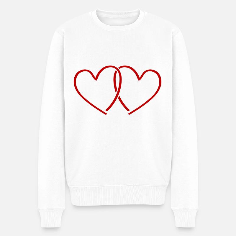 symbole des cœurs - Pull Premium bio Homme - blanc