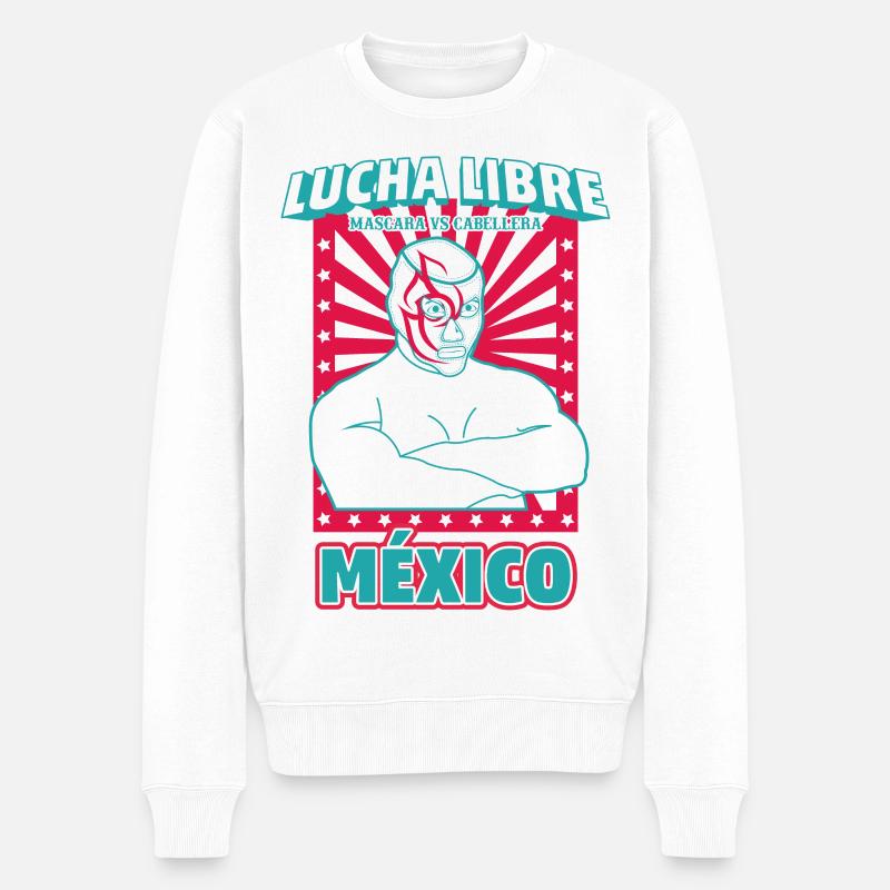 Lutte mexicaine 3 - Pull Premium bio Homme - blanc