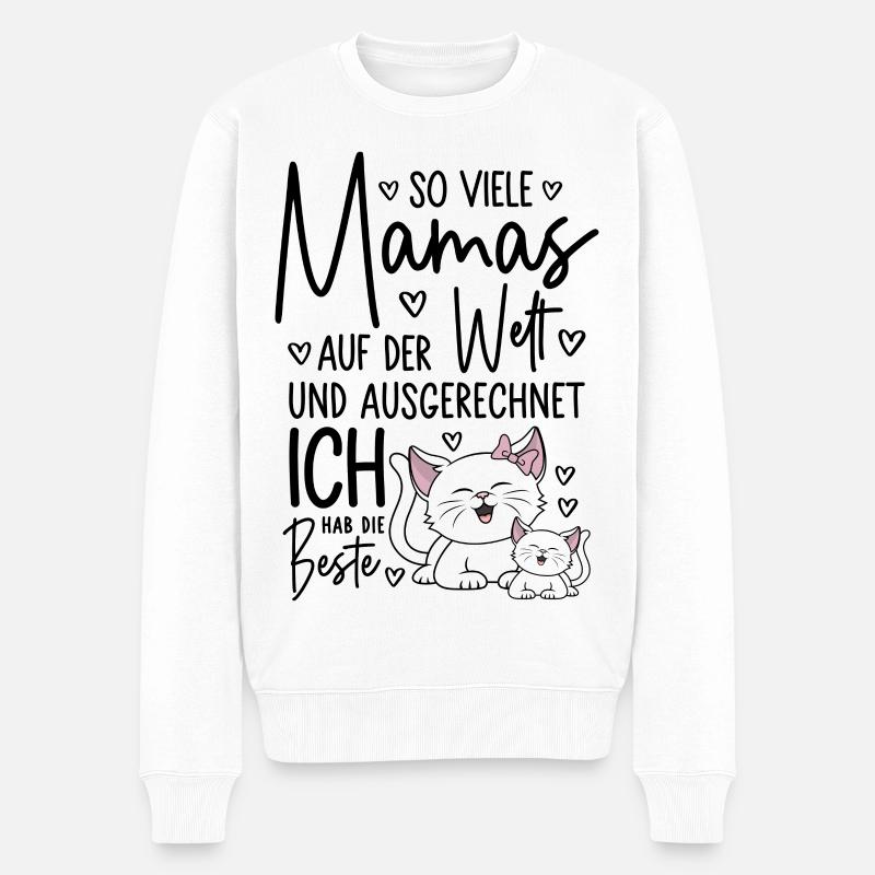 So viele Mamas Beste Mama Baby Muttertag Geschenk - Männer Premium Bio Pullover - Weiß