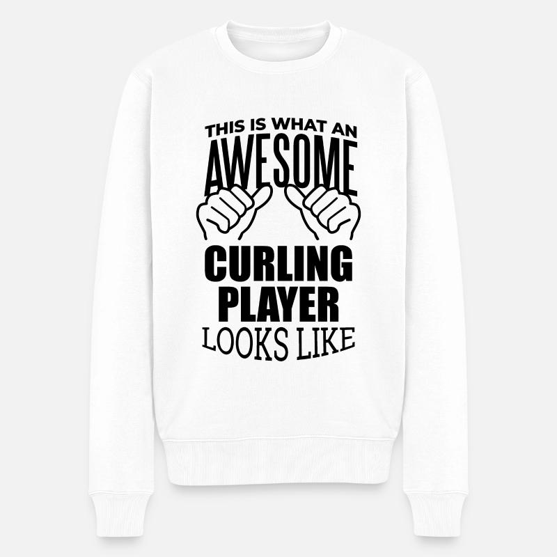 curling - Pull Premium bio Homme - blanc