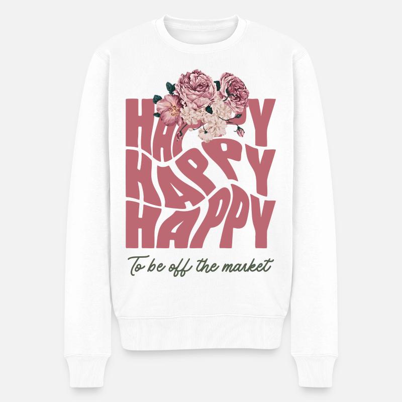 Junggesellinnen Design mit floralen Akzenten - Männer Premium Bio Pullover - Weiß