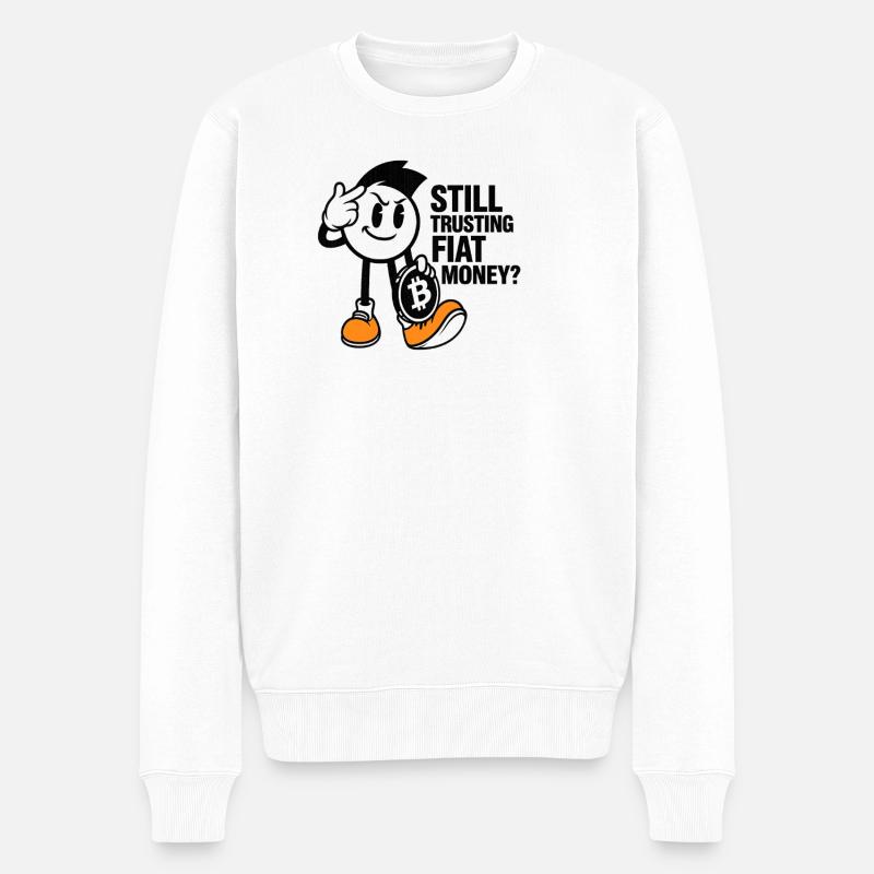 Kryptowährung Skech mit Bitcoin Motiv - Männer Premium Bio Pullover - Weiß
