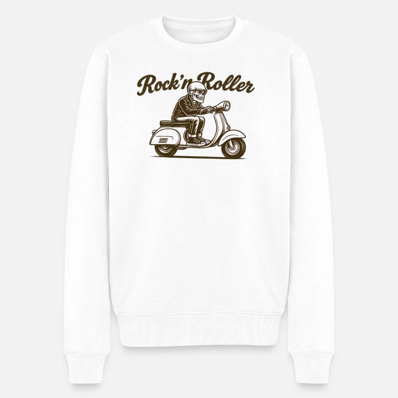 Rockn Roller - Männer Premium Bio Pullover - Weiß