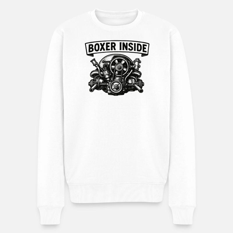 Boxer à l’intérieur - Pull Premium bio Homme - blanc