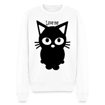 Kitten - Men's Premium Organic Jumper - white - Front - Thijin (182cm)