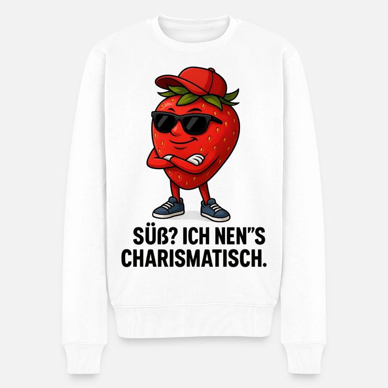 Fraise - Sweet I’m Charismatic Caricature - Pull Premium bio Homme - blanc