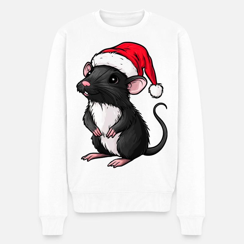 Julerotte - Økologisk premium-sweatshirt til mænd - hvid