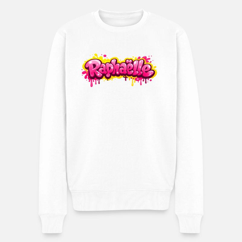 RAPHAELLE GRAFFITI NAME FOR PERFECT GIFT PRINTABLE - Pull Premium bio Homme - blanc