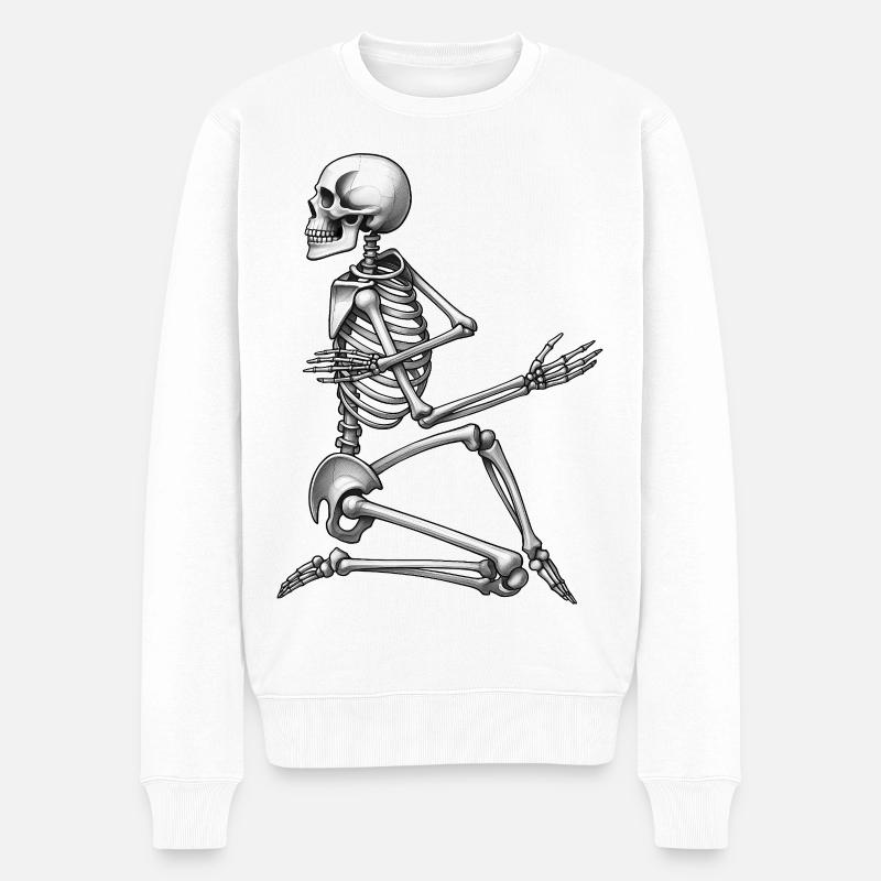 SKELETON DANCER - black & white - Pull Premium bio Homme - blanc