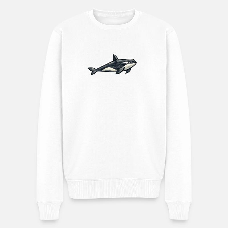 Aarluk - Low poly - Orca - Pull Premium bio Homme - blanc