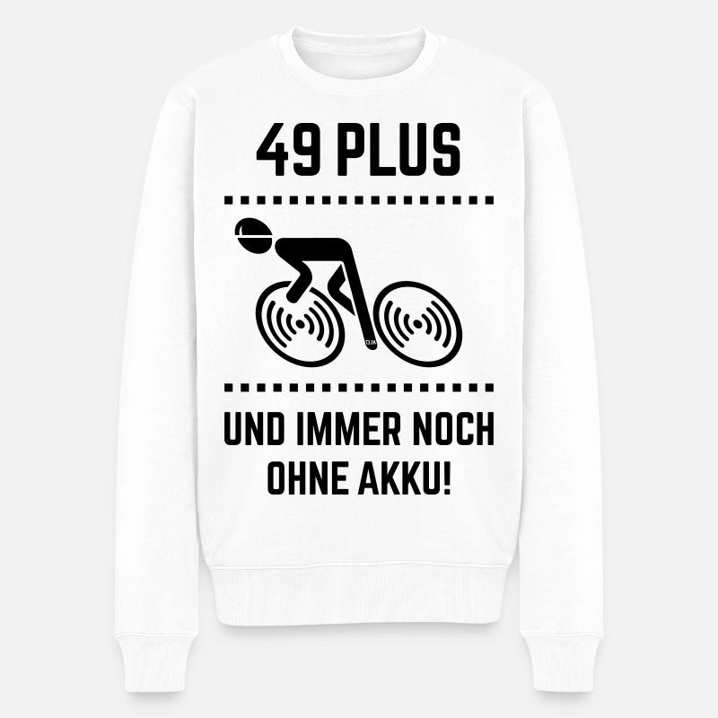 49 Plus – toujours sans batterie ! Vélo de route B - Pull Premium bio Homme - blanc