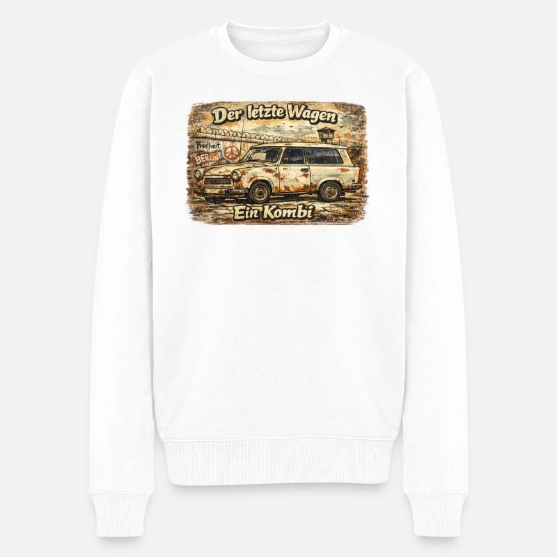 Der Letzte Wagen Rostige Kombi - Männer Premium Bio Pullover - Weiß