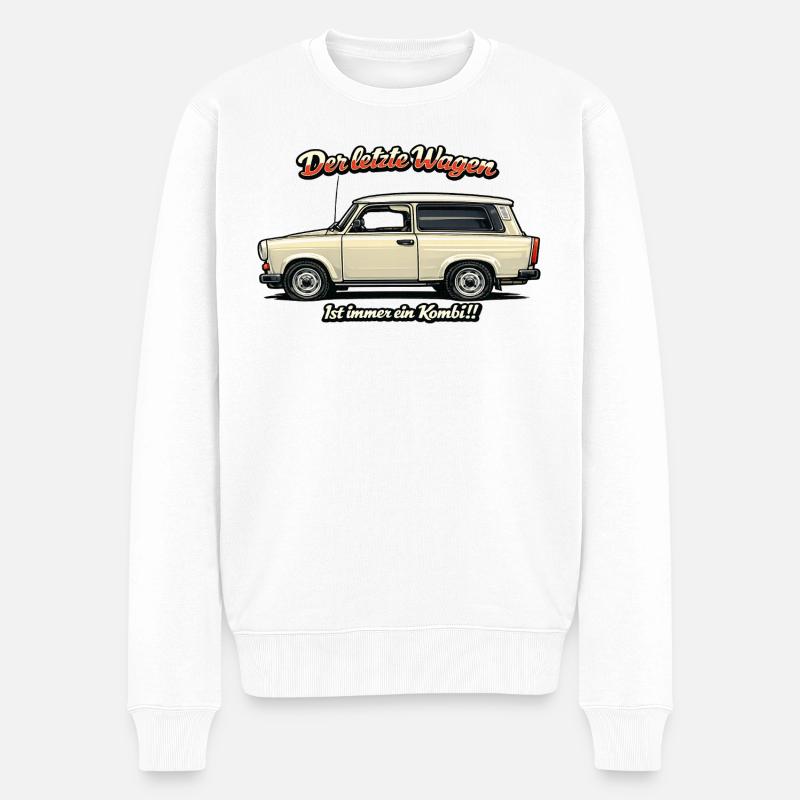 Der letzte Wagen Vintage Kombi - Männer Premium Bio Pullover - Weiß