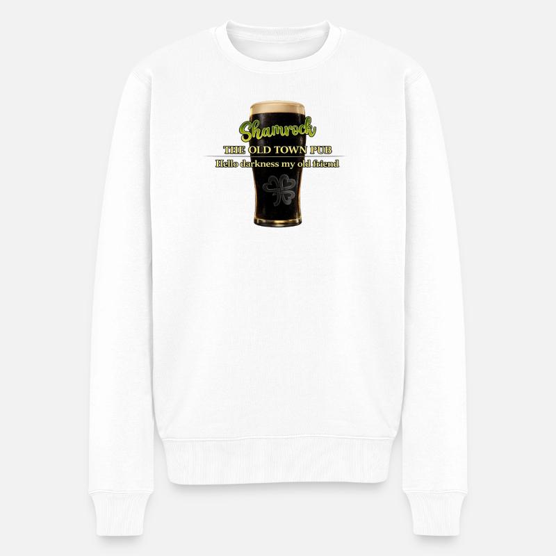 Hello_Darkness_Print - Männer Premium Bio Pullover - Weiß