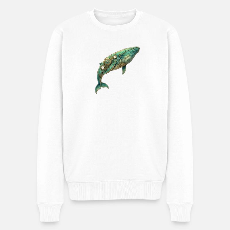 Baleine steampunk - Pull Premium bio Homme - blanc