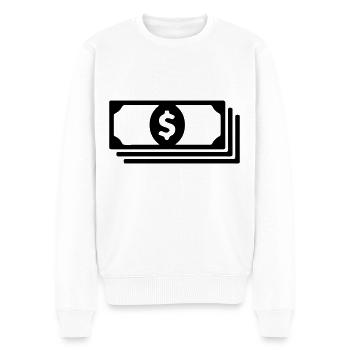 Cash Money Symbol - Männer Premium Bio Pullover - Weiß - Vorne - Thijin (182cm)