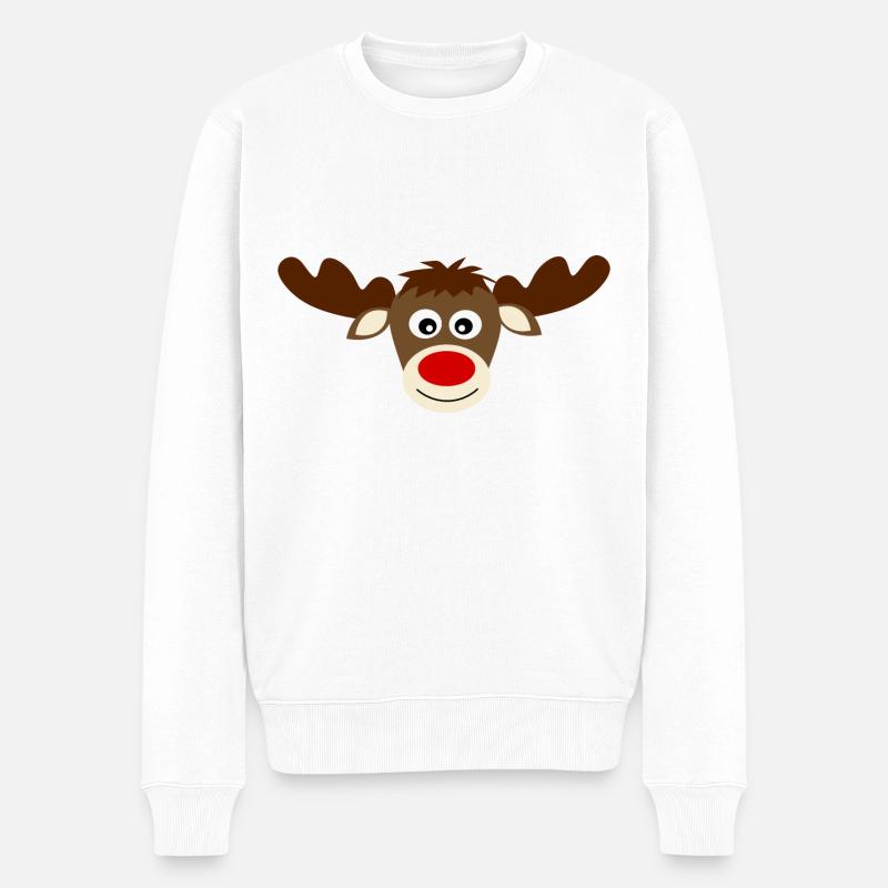 Rentier Elche cute Weihnachten lustige Geschenke - Männer Premium Bio Pullover - Weiß