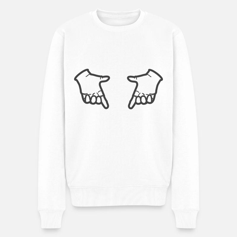 Mains - Pull Premium bio Homme - blanc