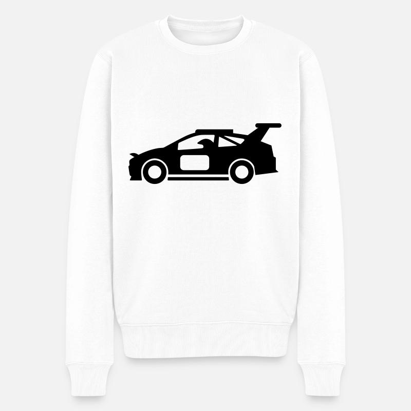 Auto Rennfahrer - Männer Premium Bio Pullover - Weiß