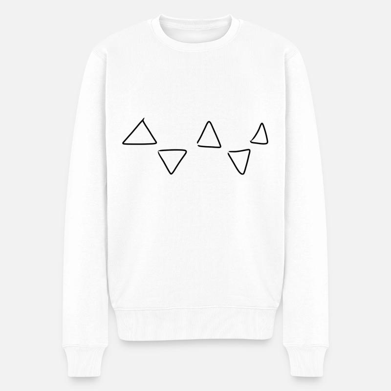 Triangular pattern - Men's Premium Organic Jumper - white