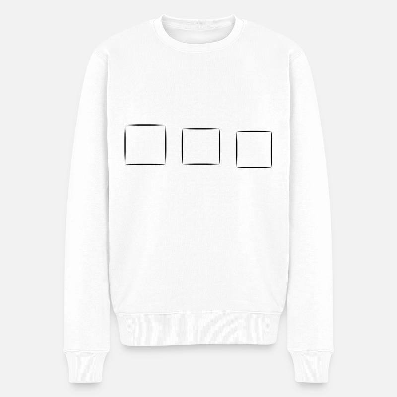 drei Vierecke viereck quadrat - Männer Premium Bio Pullover - Weiß