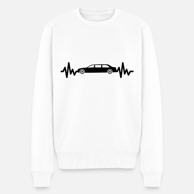 Auto - Limousine - Herzschlag - Luxus - Style - Männer Premium Bio Pullover - Weiß