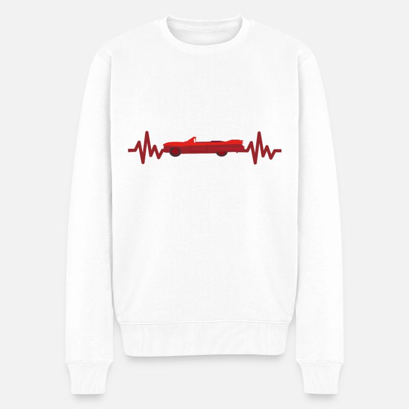 Voiture Heartbeat - Pull Premium bio Homme - blanc