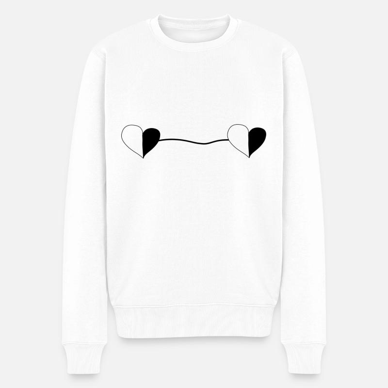 Ligne Two Hearts - Pull Premium bio Homme - blanc