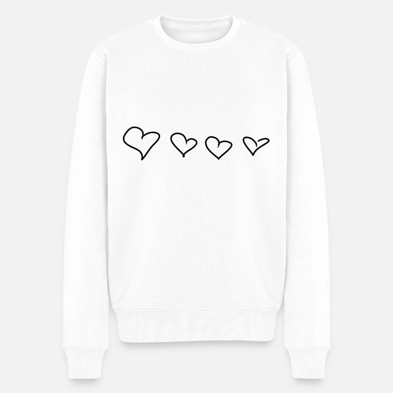 Quatre coeurs symbole amour - Pull Premium bio Homme - blanc