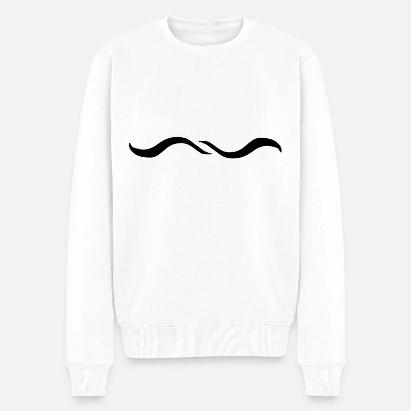 Two Wave Wave Line - Men's Premium Organic Jumper - white