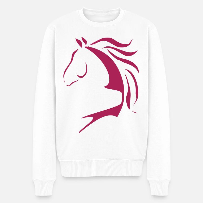 Tête de cheval, conception de cheval, cheval, chevaux - Pull Premium bio Homme - blanc