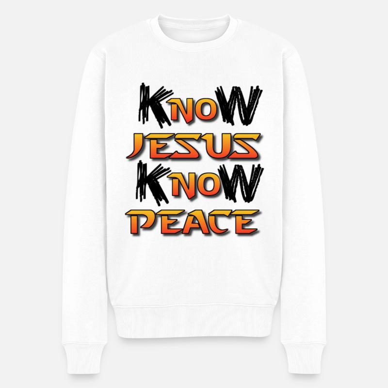 Jesus Jesus Jesus Christlich Christlich Christlich - Männer Premium Bio Pullover - Weiß