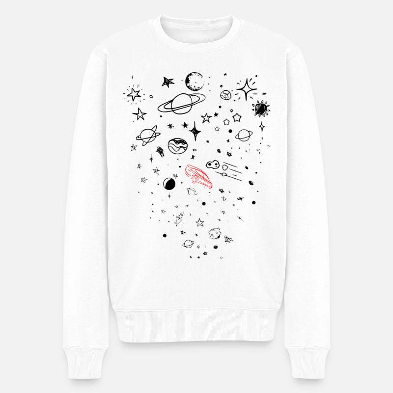 Tesla, Espace, - Pull Premium bio Homme - blanc