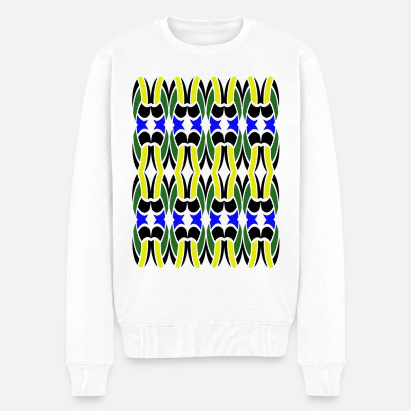 Unique Multicolor design - Men's Premium Organic Jumper - white