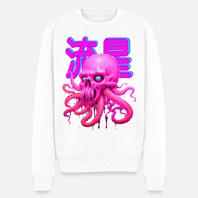 GODILLE PIEUVRE ROSE ! - Pull Premium bio Homme - blanc
