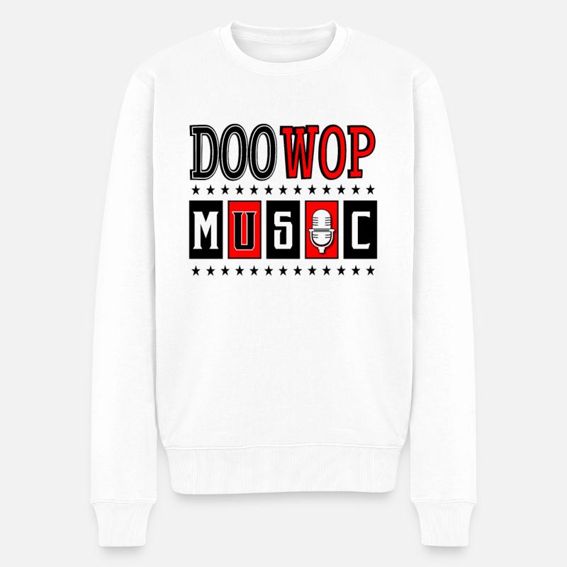Doo Wop 1950s Sock Hop Dance Rockabilly Musik - Männer Premium Bio Pullover - Weiß