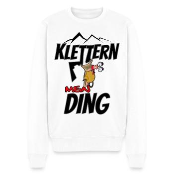 Klettern mein Ding - Männer Premium Bio Pullover - Weiß - Vorne - Thijin (182cm)