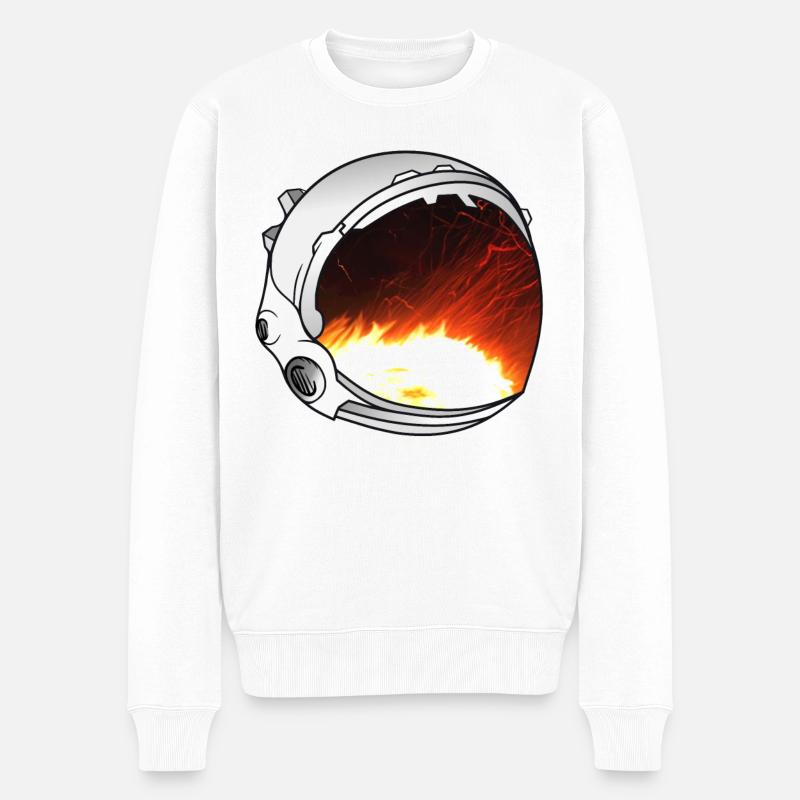 Illustration du casque d’astronaute - Pull Premium bio Homme - blanc