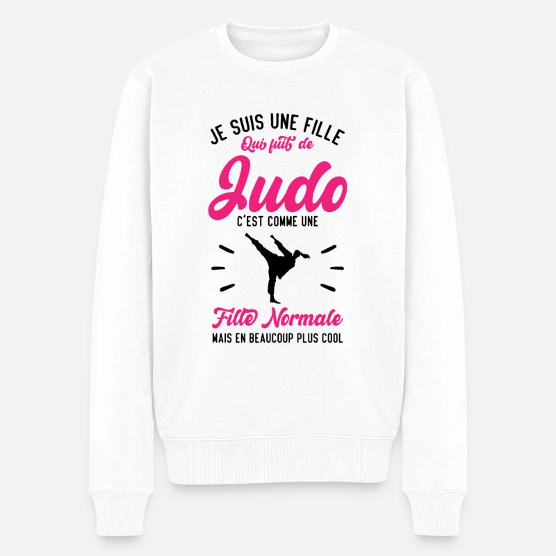 Une fille de judo c'est comme une fille normale - Pull Premium bio Homme - blanc