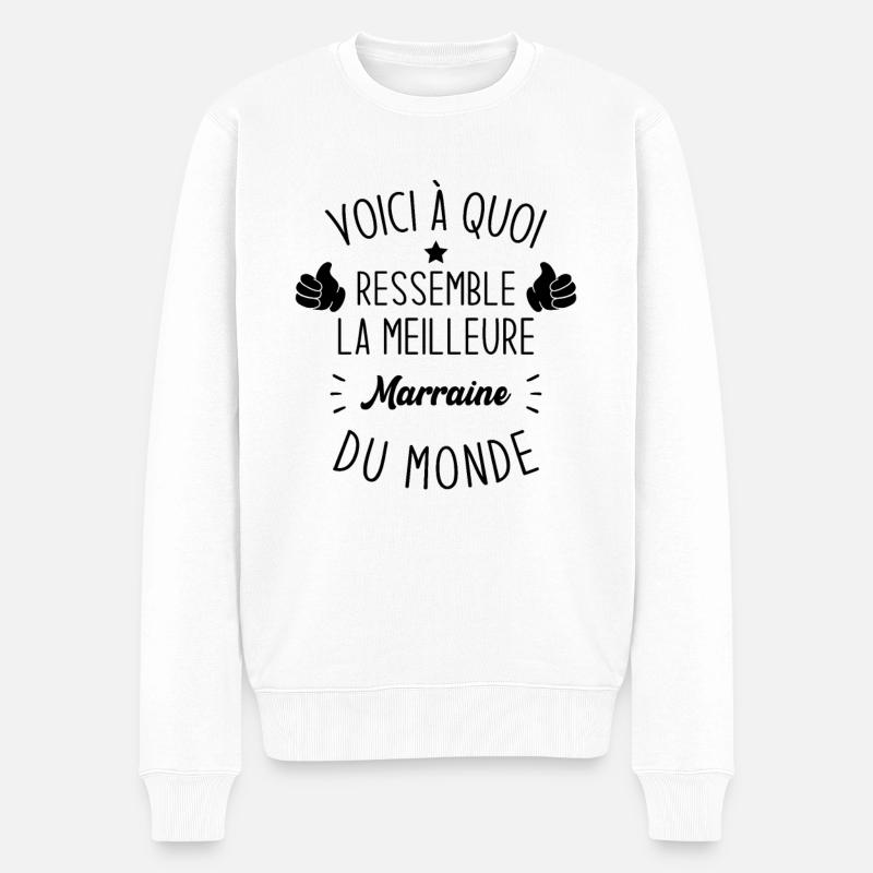 Voici à quoi ressemble la marraine parfaite - Pull Premium bio Homme - blanc