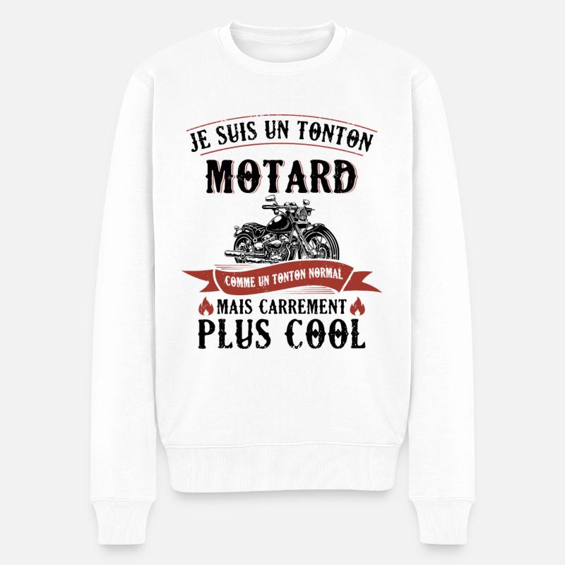 Un Tonton Motard Comme Un Tonton Normal - Pull Premium bio Homme - blanc