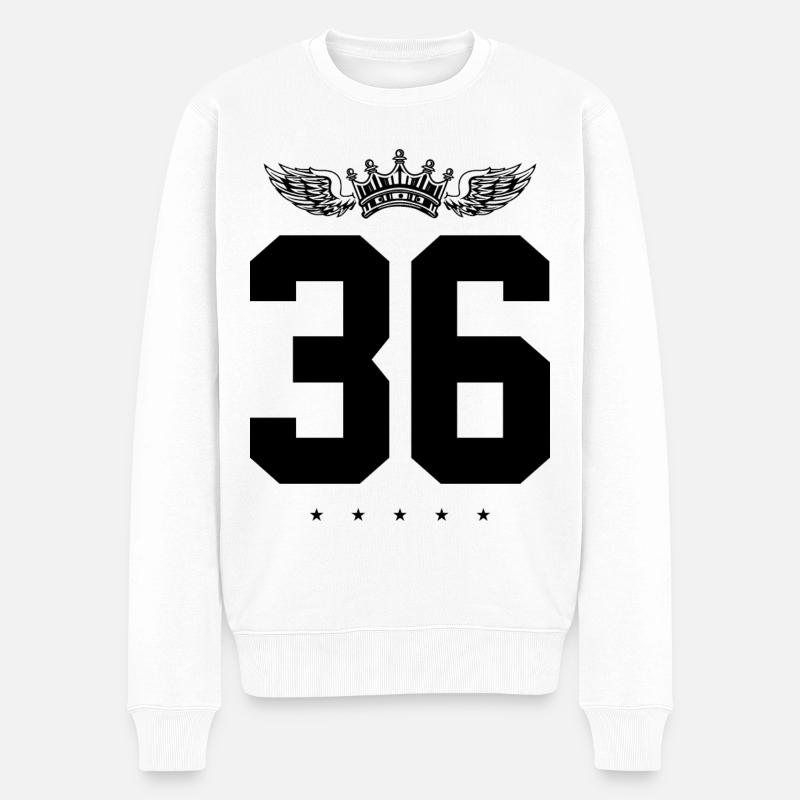 36 Couronne numérique - Pull Premium bio Homme - blanc