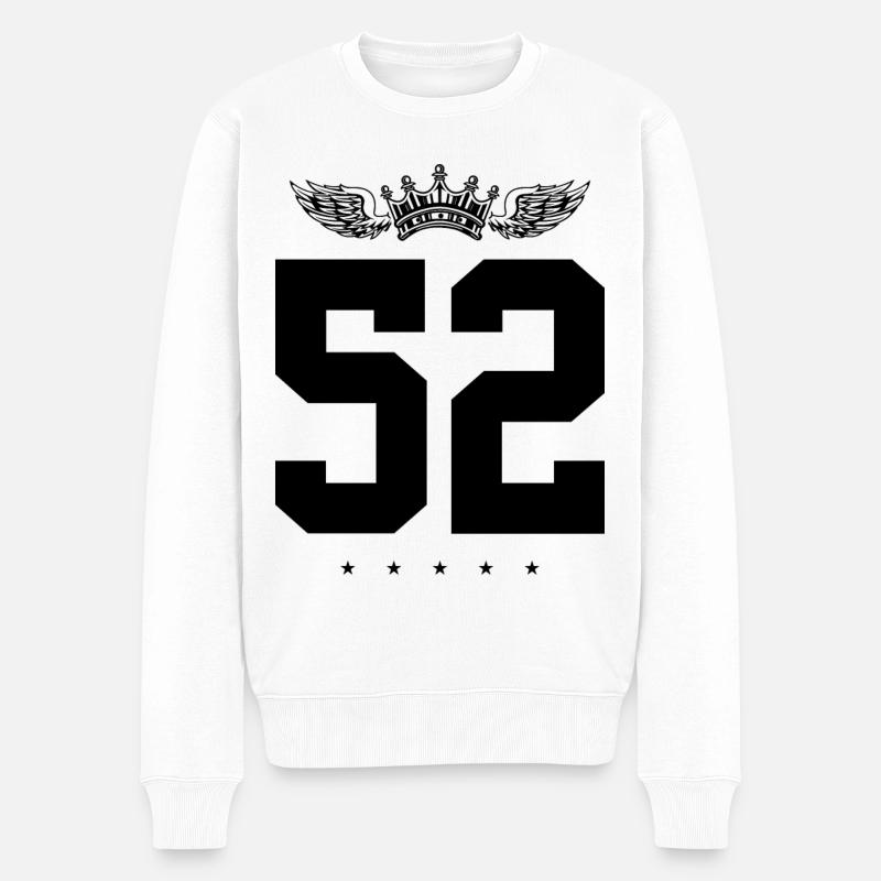 52 Couronne numérique - Pull Premium bio Homme - blanc