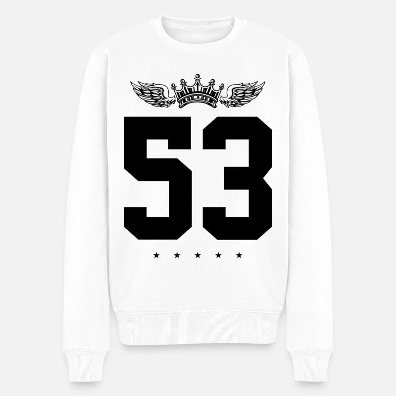 53 Couronne numérique - Pull Premium bio Homme - blanc