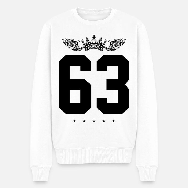 63 Couronne numérique - Pull Premium bio Homme - blanc