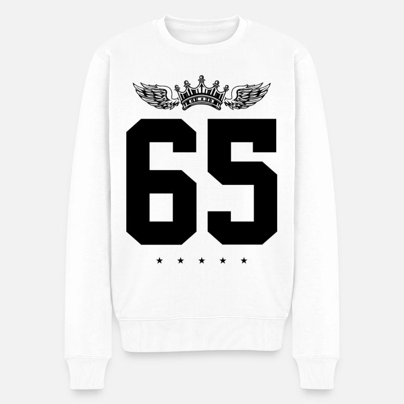 65 Couronne numérique - Pull Premium bio Homme - blanc
