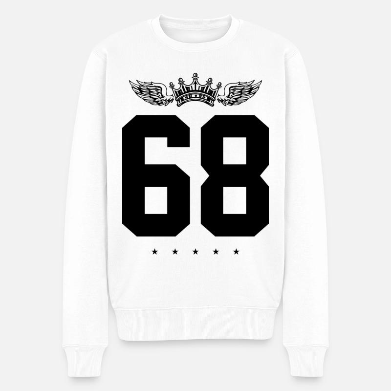 68 Couronne numérique - Pull Premium bio Homme - blanc