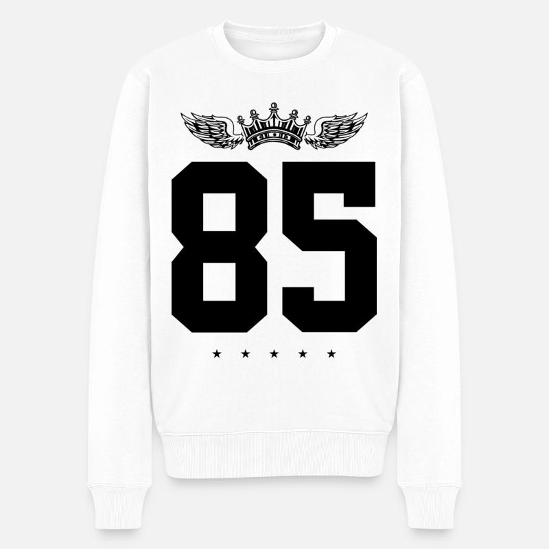 85 Couronne numérique - Pull Premium bio Homme - blanc